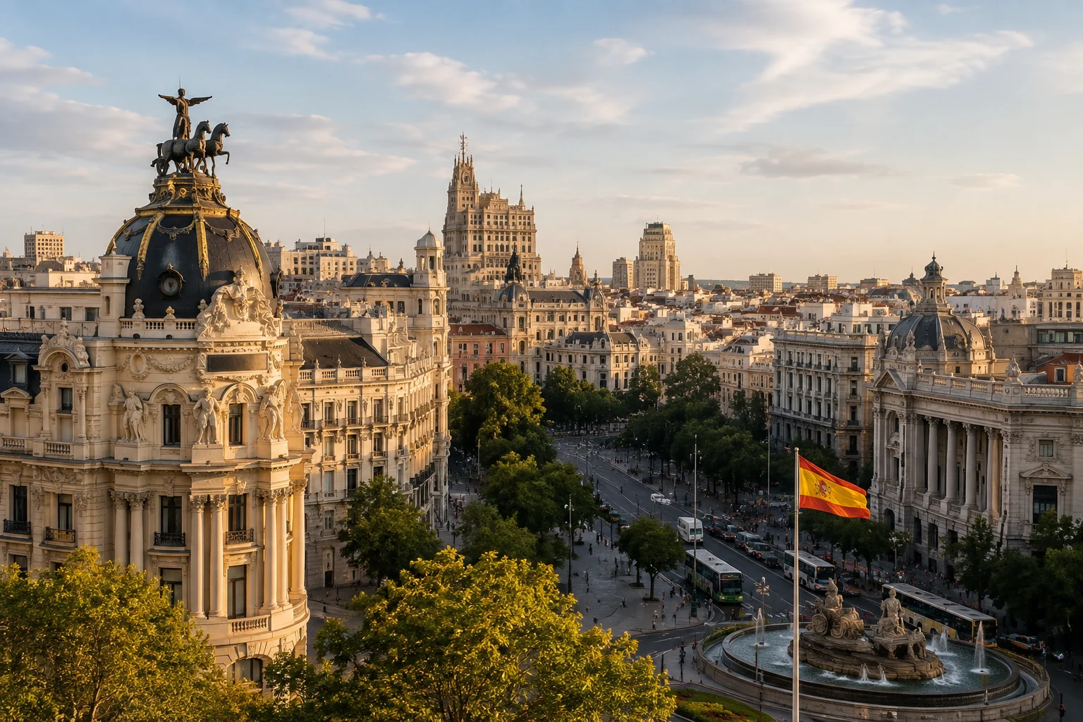 Panoramic city view in Spain